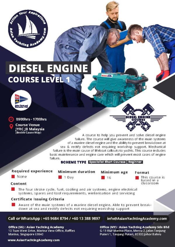 Diesel Engine Course Level 1 - Asian Yachting Academy