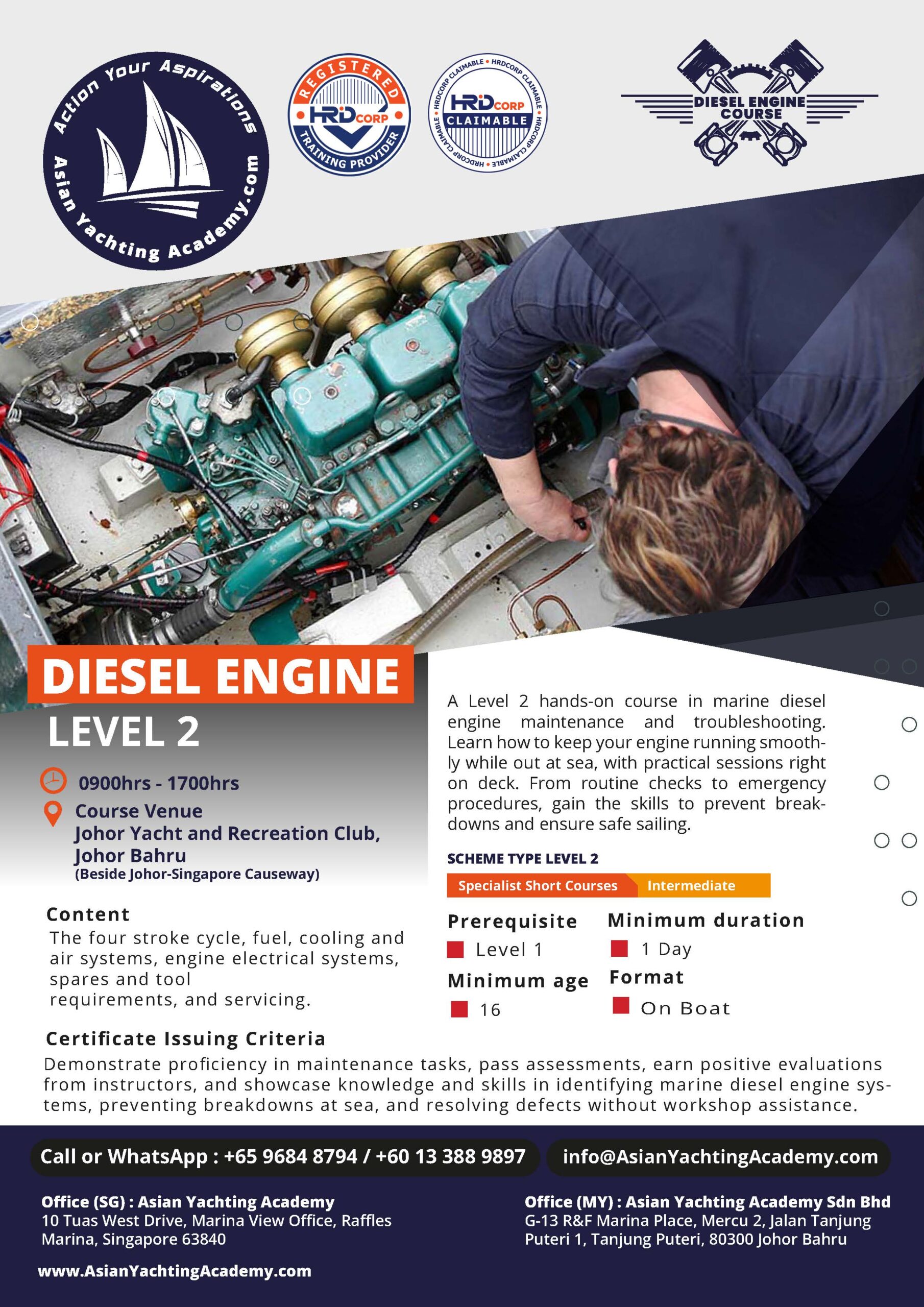 Diesel Engine Course Level 1 - Asian Yachting Academy